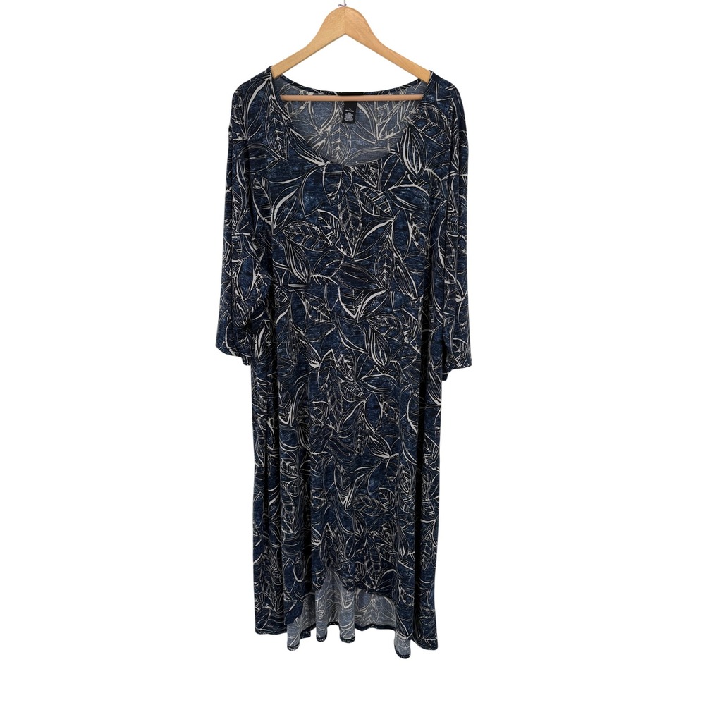 AnyWear by Catherine's Hi Lo Maxi Dress Womens 4X Flowy Tropical Floral Stretchy